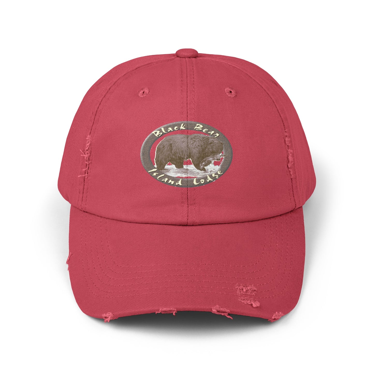 The Black Bear Island Lodge Distressed Cap