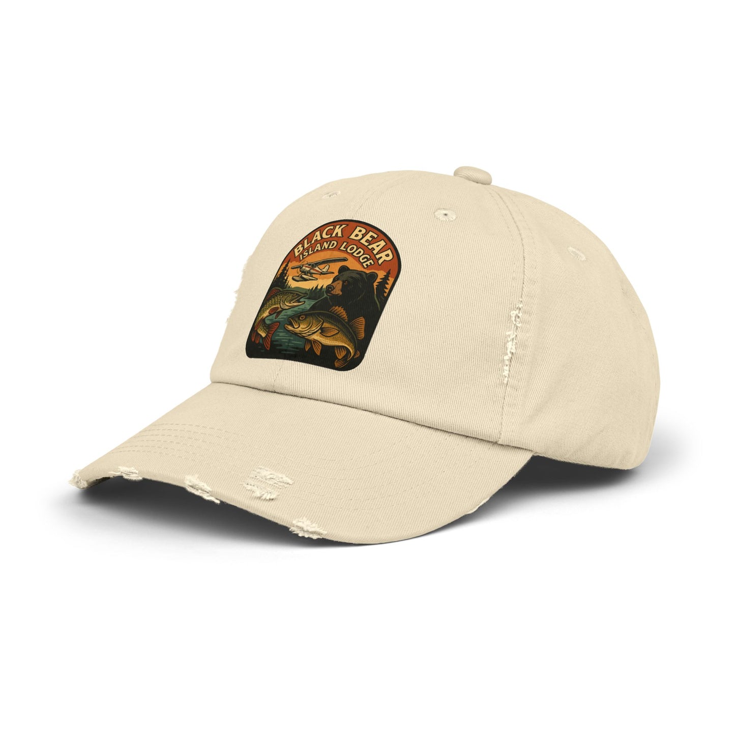 The Black Bear Island Lodge Distressed Cap 2025