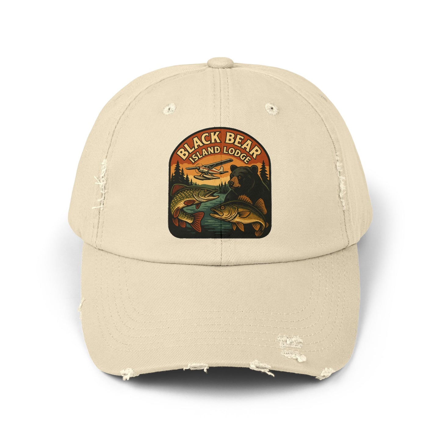 The Black Bear Island Lodge Distressed Cap 2025