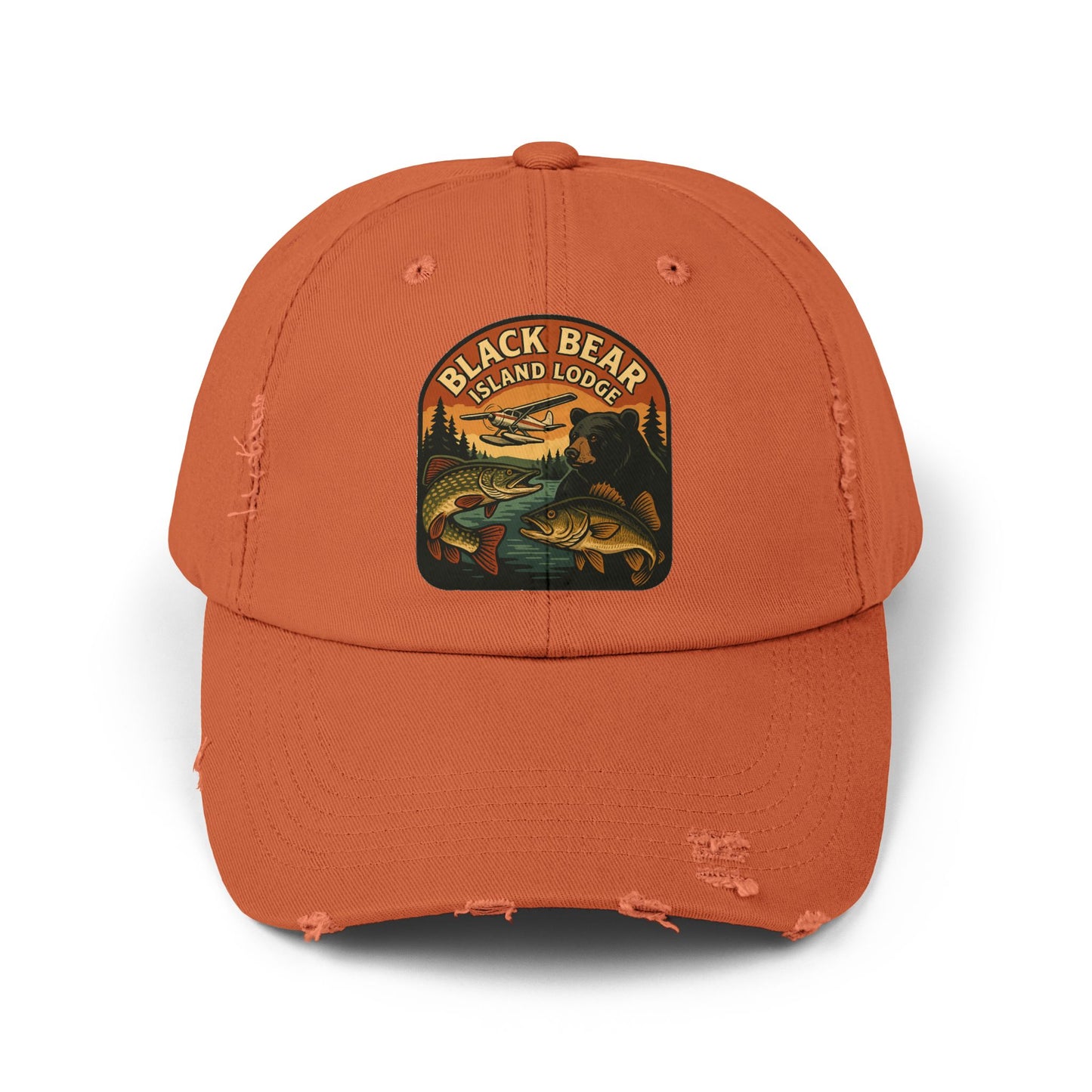 The Black Bear Island Lodge Distressed Cap 2025