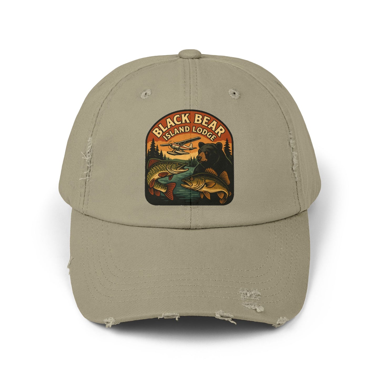The Black Bear Island Lodge Distressed Cap 2025