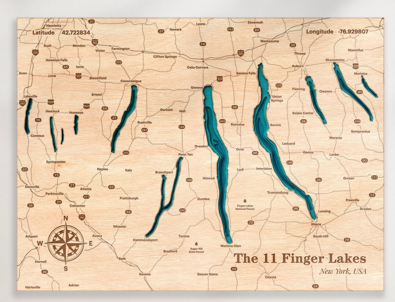 Finger Lakes Topographic Map